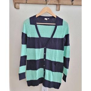 Anthro Yellow Bird striped cardigan